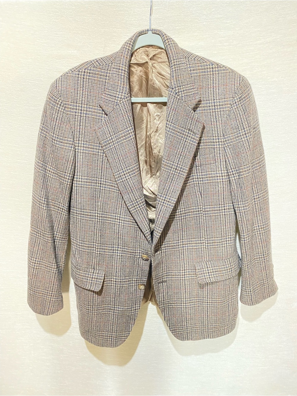 Men's Glen Plaid Blazer in Beige